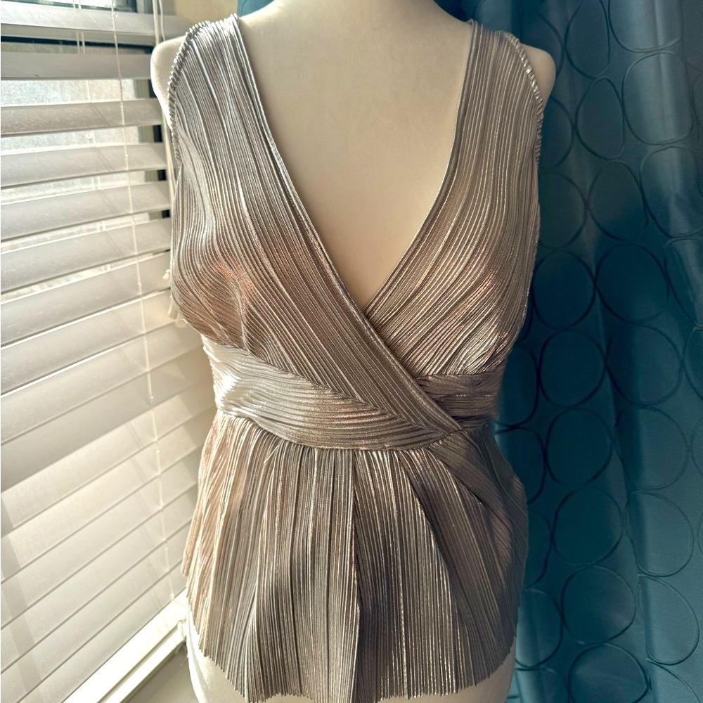 NWT Express silver wrap sleeveless top